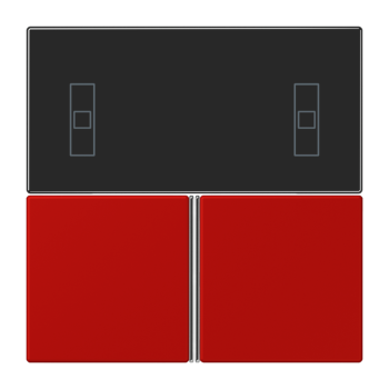 Jung LC4093TSA227, Tastensatz 3fach, F40 Raumcontroller, Serie LS, rouge vermillon 31