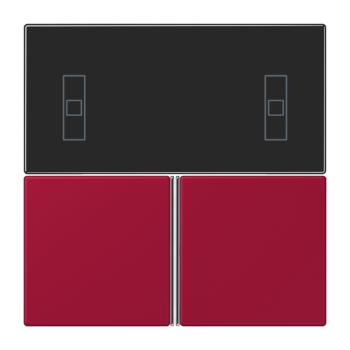 Jung LC4093TSA229, Tastensatz 3fach, F40 Raumcontroller, Serie LS, rouge carmin