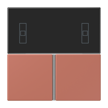 Jung LC4093TSA236, Tastensatz 3fach, F40 Raumcontroller, Serie LS, terre sienne brique