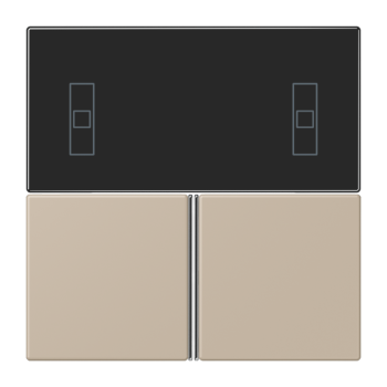 Jung LC4093TSA243, Tastensatz 3fach, F40 Raumcontroller, Serie LS, ombre naturelle claire