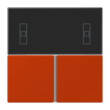 Jung LC4093TSA244, Tastensatz 3fach, F40 Raumcontroller, Serie LS, rouge vermillon 59