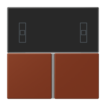 Jung LC4093TSA247, Tastensatz 3fach, F40 Raumcontroller, Serie LS, terre sienne brûlée 59