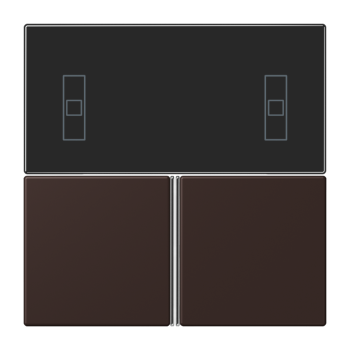 Jung LC4093TSA252, Tastensatz 3fach, F40 Raumcontroller, Serie LS, terre d’ombre brûlée 59