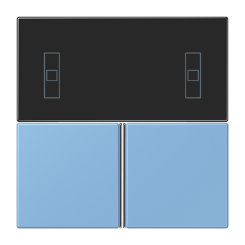 Jung LC4093TSA256, Tastensatz 3fach, F40 Raumcontroller, Serie LS, bleu céruléen 59