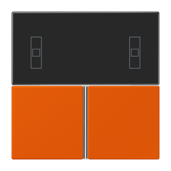 Jung LC4093TSA260, Tastensatz 3fach, F40 Raumcontroller, Serie LS, orange vif