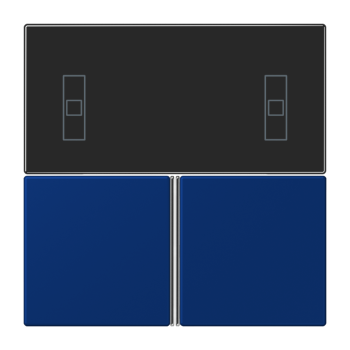 Jung LC4093TSA261, Tastensatz 3fach, F40 Raumcontroller, Serie LS, bleu outremer foncé