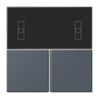 Jung LC4093TSA262, Tastensatz 3fach, F40 Raumcontroller, Serie LS, gris fonce 59