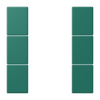 Jung LC503TSA216, Tastensatz 3fach, F50, Serie LS, vert anglais