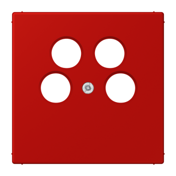 Jung LC990-4SAT2227, Abdeckung für 4-Loch SAT-TV-Steckdose (Ankaro), Thermoplast, Serie LS, rouge vermillon 31