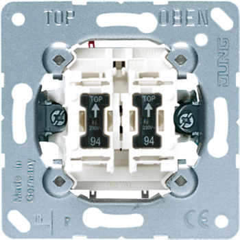 Jung 505U5, Wippschalter, 10 AX 250 V ~, Serien mit 2 Glimmlampen Art.-Nr.: 94