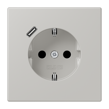 Jung LC1520-18C205, SCHUKO Steckdose 16 A 250 V ~, mit USB-Ladegerät 1 x Typ C, integrierter erhöhter Berührungsschutz, SAFETY+, Serie LS, gris clair 31