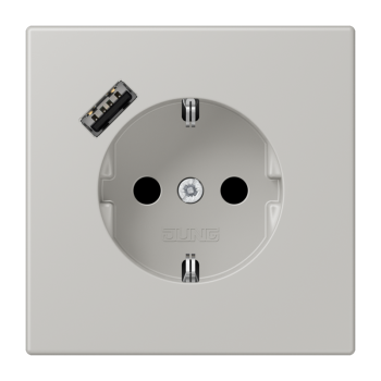 Jung LC1520-18A205, SCHUKO Steckdose 16 A 250 V ~, mit USB-Ladegerät 1 x Typ A, integrierter erhöhter Berührungsschutz, SAFETY+, Serie LS, gris clair 31