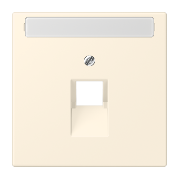 Jung LC969-1NAUA245, Abdeckung für IAE/UAE-Anschlussdosen 1 x 8-polig, mit Schriftfeld, Thermoplast lackiert, Serie LS, blanc ivoire