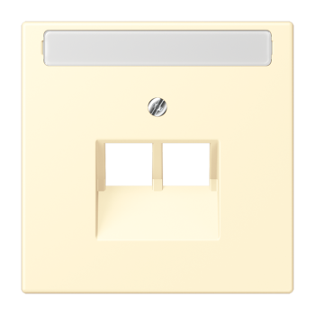 Jung LC969-2NAUA201, Abdeckung für IAE/UAE-Anschlussdosen 2 x 8-polig, mit Schriftfeld, Thermoplast lackiert, Serie LS, blanc