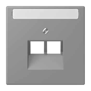 Jung LC969-2NAUA203, Abdeckung für IAE/UAE-Anschlussdosen 2 x 8-polig, mit Schriftfeld, Thermoplast lackiert, Serie LS, gris 31