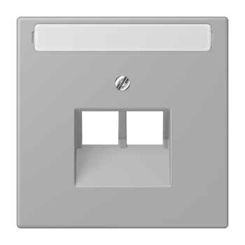 Jung LC969-2NAUA204, Abdeckung für IAE/UAE-Anschlussdosen 2 x 8-polig, mit Schriftfeld, Thermoplast lackiert, Serie LS, gris moyen