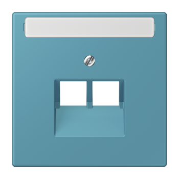 Jung LC969-2NAUA212, Abdeckung für IAE/UAE-Anschlussdosen 2 x 8-polig, mit Schriftfeld, Thermoplast lackiert, Serie LS, céruléen vif