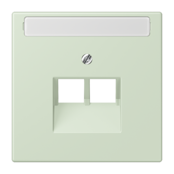 Jung LC969-2NAUA218, Abdeckung für IAE/UAE-Anschlussdosen 2 x 8-polig, mit Schriftfeld, Thermoplast lackiert, Serie LS, vert anglâis pale