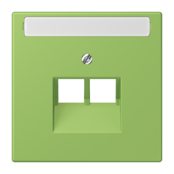 Jung LC969-2NAUA220, Abdeckung für IAE/UAE-Anschlussdosen 2 x 8-polig, mit Schriftfeld, Thermoplast lackiert, Serie LS, vert 31