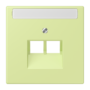Jung LC969-2NAUA222, Abdeckung für IAE/UAE-Anschlussdosen 2 x 8-polig, mit Schriftfeld, Thermoplast lackiert, Serie LS, vert jaune clair
