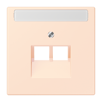 Jung LC969-2NAUA226, Abdeckung für IAE/UAE-Anschlussdosen 2 x 8-polig, mit Schriftfeld, Thermoplast lackiert, Serie LS, orange pâle