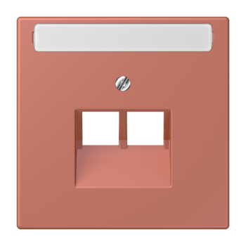 Jung LC969-2NAUA236, Abdeckung für IAE/UAE-Anschlussdosen 2 x 8-polig, mit Schriftfeld, Thermoplast lackiert, Serie LS, terre sienne brique