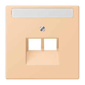 Jung LC969-2NAUA237, Abdeckung für IAE/UAE-Anschlussdosen 2 x 8-polig, mit Schriftfeld, Thermoplast lackiert, Serie LS, terre sienne claire 31