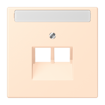 Jung LC969-2NAUA238, Abdeckung für IAE/UAE-Anschlussdosen 2 x 8-polig, mit Schriftfeld, Thermoplast lackiert, Serie LS, terre sienne pâle