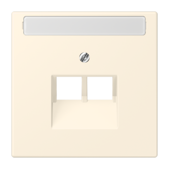 Jung LC969-2NAUA245, Abdeckung für IAE/UAE-Anschlussdosen 2 x 8-polig, mit Schriftfeld, Thermoplast lackiert, Serie LS, blanc ivoire