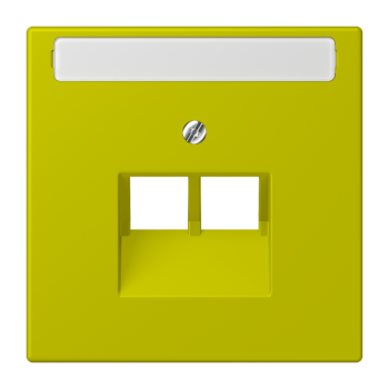 Jung LC969-2NAUA249, Abdeckung für IAE/UAE-Anschlussdosen 2 x 8-polig, mit Schriftfeld, Thermoplast lackiert, Serie LS, vert olive vif