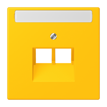 Jung LC969-2NAUA263, Abdeckung für IAE/UAE-Anschlussdosen 2 x 8-polig, mit Schriftfeld, Thermoplast lackiert, Serie LS, le jaune vif