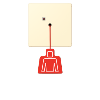 Jung NRSLC0834ZT201, Notrufsystem Zugtaster, Serie LS, blanc