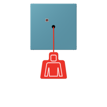 Jung NRSLC0834ZT212, Notrufsystem Zugtaster, Serie LS, céruléen vif