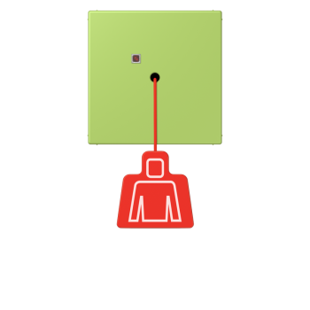 Jung NRSLC0834ZT221, Notrufsystem Zugtaster, Serie LS, vert clair