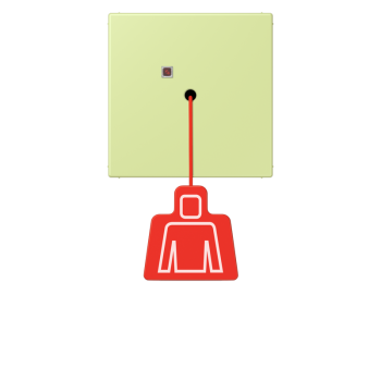 Jung NRSLC0834ZT222, Notrufsystem Zugtaster, Serie LS, vert jaune clair