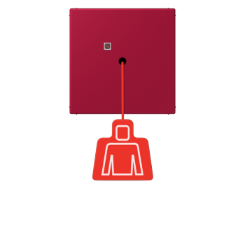 Jung NRSLC0834ZT229, Notrufsystem Zugtaster, Serie LS, rouge carmin