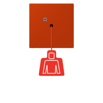 Jung NRSLC0834ZT244, Notrufsystem Zugtaster, Serie LS, rouge vermillon 59