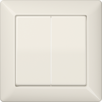 Jung AS590-5, Wippe 2fach, mit Rahmen, Duroplast, Serie AS, weiß