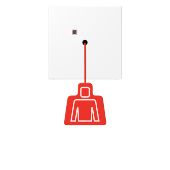 Jung NRSLS0834ZTWWM,Notrufsystem Zugtaster, Serie LS, schneeweiß matt