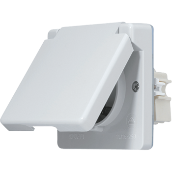 Jung 620WOT, SCHUKO Steckdose, 16 A 250 V ~, 1fach senkrechte und waagerechte Montage, Klappdeckel, WG 600, grau