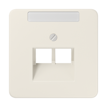 Jung 569-2NAUA, Abdeckung für IAE/UAE-Anschlussdosen 2 x 8-polig, mit Schriftfeld, Thermoplast, Serie CD, weiß