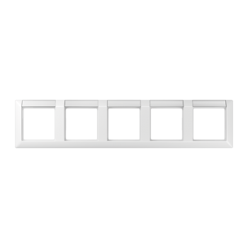 Jung AS5850NAWW, Rahmen 5fach, mit Schriftfeld, waagerechte Montage, Duroplast, AS 500, alpinweiß