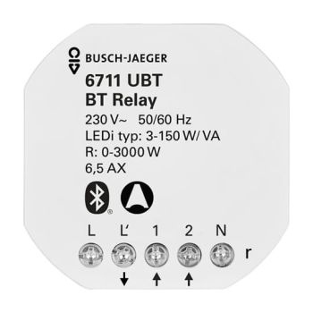 Busch Jaeger 6711 UBT, 6711 UBT Bluetooth, Relais Unterputz, 1-fach(2CKA006710A0025)