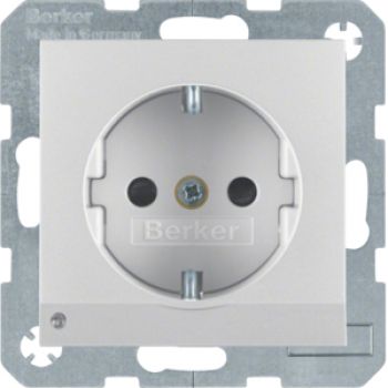 Berker 41091404, Steckdose SCHUKO m LED-OL B.7 alu