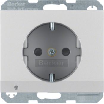 Berker 41097003, Steckdose SCHUKO m LED-OL erh.BS K.5 Alu