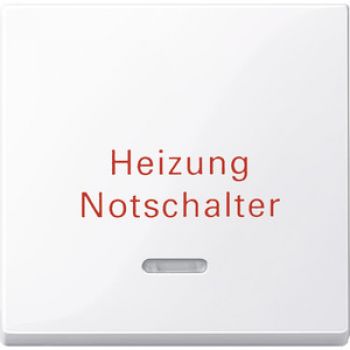 Merten 435125,Wippe mit Kontrollfenster und Aufdruck Heizungsnotschalter, aktivweiß glänzend, System M