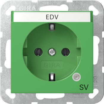 Gira 4452107 SCHUKO-Steckd. Kontroll GN + BSF SV System 55 Grün