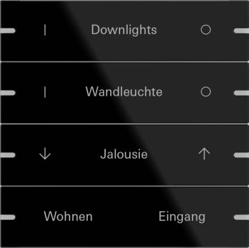 Gira 503405,Wippenset 4f indiv. Tastsens.4 TS4 G Schwarz