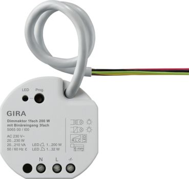 Gira 506500,Dimmaktor 1f 200 W UP Binäreing. 3f OneKNX