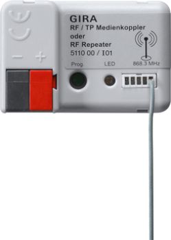 Gira 511000,RF/TP Medienkoppler/RF Repeater KNX
